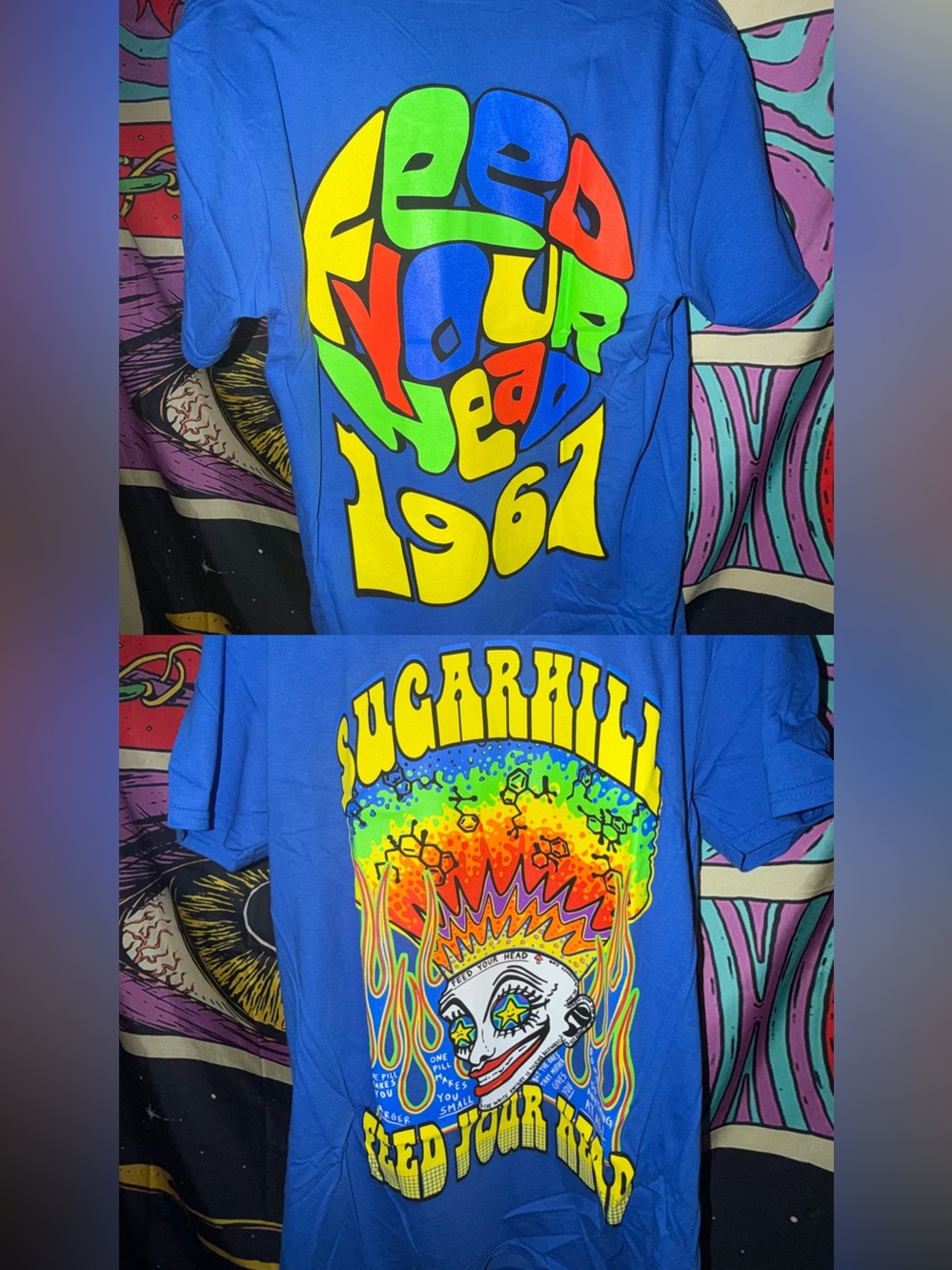 SUGARHILL Feed Your Head Graphic Tee - Neon Psychedelic Print
